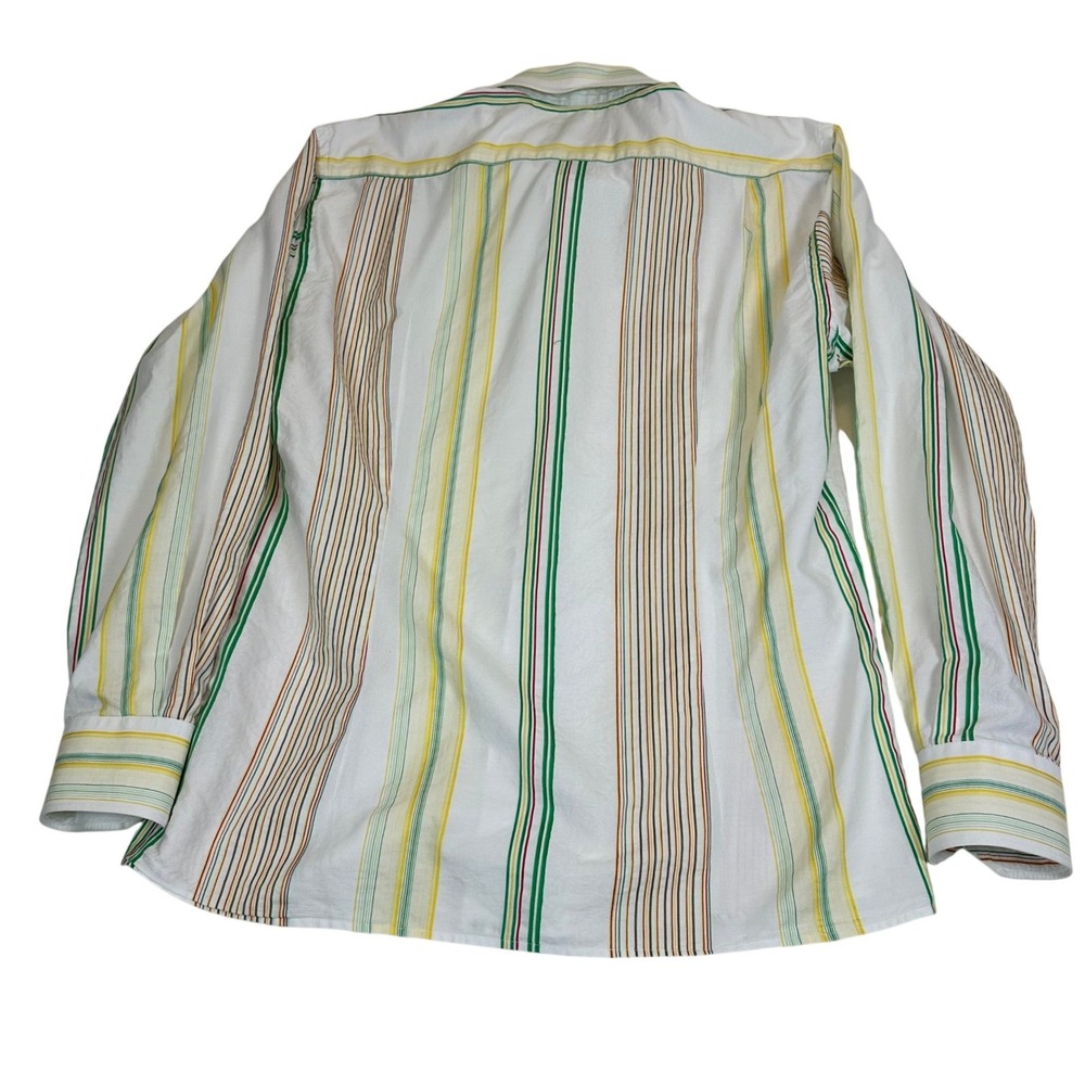 Etro Milano Striped Button Down Shirt Multi Color Made Italy Men's Size 41 - Picture 4 of 5